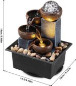 Tabletop Fountain 4 Level Tabletop Waterfall Indoor Meditation Fountain Office H... - Image 3