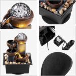 Tabletop Fountain 4 Level Tabletop Waterfall Indoor Meditation Fountain Office H... - Image 4