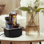 Tabletop Fountain 4 Level Tabletop Waterfall Indoor Meditation Fountain Office H... - Image 5