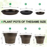 Plant Planters Pots Set of 4 Pack 13 Inch，Large Plastic Flower Pot for Indoor Pl... - Image 4