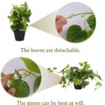 LOYWREE Artificial Scindapsus Aureus Fake Pothos Plants in Black Pots - Realisti... - Image 5
