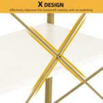 DWVO Gold Bookshelf, Modren 5 Tier Bookcase, Storage Shelves Organizer Standing ... - Image 5