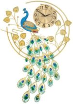 Shikiy 36.6" Large Peacock Wall Clock Crystal Decor, 3D Peacock Wall Clocks, Lar... - Image 4