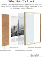 HesenDot New York Natural OAK Wood Framed City Wall Art,12x16in City Skyline Can... - Image 4