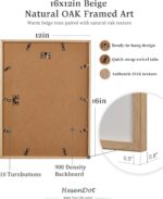 HesenDot New York Natural OAK Wood Framed City Wall Art,12x16in City Skyline Can... - Image 5