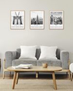 HesenDot New York Natural OAK Wood Framed City Wall Art,12x16in City Skyline Can... - Image 6