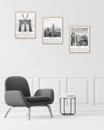 HesenDot New York Natural OAK Wood Framed City Wall Art,12x16in City Skyline Can... - Image 7