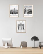 HesenDot New York Natural OAK Wood Framed City Wall Art,12x16in City Skyline Can... - Image 8