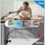 12X Magnifying Glass with Light and Stand, Upgrade Real Glass magnifying lamp, 5... - Image 6