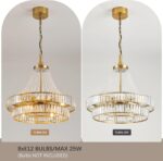 24" Modern Crystal Caged Fandelier, Smart Chandelier Fan with Remote and APP Con... - Image 5