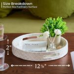 CHI AN HOME 12.6 Inch Capiz Round Decorative Tray, Decorative Serving Tray with ... - Image 4