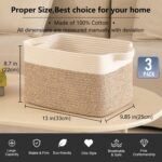 OIAHOMY 3 Pack Storage Baskets for Organizing, 13''X9.85''X8.7'' Storage Bins,Wo... - Image 4