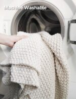 YnM Chunky Cotton Knit Throw Blanket, Cable Knit Throws for Bed Couch Sofa, Comf... - Image 9