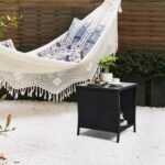VINGLI Outdoor Wicker Side Table Patio Side Tables for Outside, Tempered Glass T... - Image 6