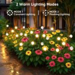 Solar Lights Outdoor Waterproof: 2 Pack 16 LED Swaying Firefly Solar Powered Gar... - Image 4
