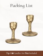 Antique Brass Candlestick Holders: Cast Iron Taper Candle Holder Handcrafted Gol... - Image 5