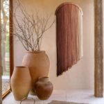 Macrame Boho Wall Decor - Pink Yarn Wall Hanging, 20" Circle Hoop - Image 3
