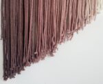 Macrame Boho Wall Decor - Pink Yarn Wall Hanging, 20" Circle Hoop - Image 6