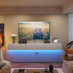 FurniNova Floating TV Stand with 3 Doors,Modern Floating TV Console Cabinet with... - Image 4