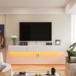 FurniNova Floating TV Stand with 3 Doors,Modern Floating TV Console Cabinet with... - Image 6