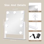 Vanity Mirror with Lights, Makeup Mirror with Lights,3 Color Lighting Modes Deta... - Image 5