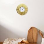 Kitchen Wall Clock, Gold Sunburst Wall Clocks Battery Operated, 10 Inch Modern D... - Image 3