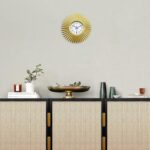 Kitchen Wall Clock, Gold Sunburst Wall Clocks Battery Operated, 10 Inch Modern D... - Image 5
