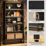 Tribesigns Tall Bookcase Black Bookshelf, 70.8” Large Bookcases Organizer with L... - Image 6
