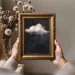 LHHJDIO Vintage Gold Framed Wall Art Dark Moody Cloud Canvas Wall Art Abstract C... - Image 3