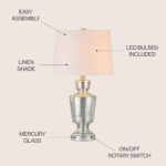 JONATHAN Y 26.5" Mercury Silver Glass Table Lamp for Living Room Bedroom, Tradit... - Image 3