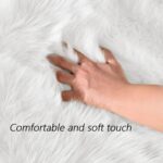 Latepis White Faux Fur Sheepskin Rug 4x6 for Living Room, Fuzzy Rugs Fluffy Wash... - Image 5