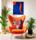 Matisse Decorative Pillow Cover Cutouts Hand Embroidered Abstract Toss Pillows F... - Image 4