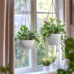 T4U Plastic Hanging Baskets 2-Pack - 12 Inch Large Hanging Flower Planter with D... - Image 4