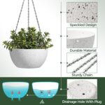 T4U Plastic Hanging Baskets 2-Pack - 12 Inch Large Hanging Flower Planter with D... - Image 7