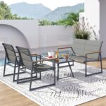 HAPPYGRILL 4-Piece Patio Furniture Set, Modern Sectional Sofa Set w/Fabric Seats... - Image 5