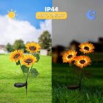 2026 Upgraded Solar Garden Lights, 4-Pack 12 Sunflowers Outdoor Waterproof Solar... - Image 4