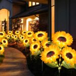 2026 Upgraded Solar Garden Lights, 4-Pack 12 Sunflowers Outdoor Waterproof Solar... - Image 6