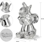 Modern Streamlined Elephant Statue 8.2" - Resin Silver Elephant Home Decoration ... - Image 3