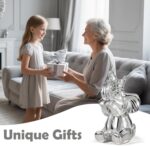 Modern Streamlined Elephant Statue 8.2" - Resin Silver Elephant Home Decoration ... - Image 5