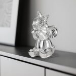 Modern Streamlined Elephant Statue 8.2" - Resin Silver Elephant Home Decoration ... - Image 7