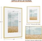 Fun Memories 8x10 Picture Frame, Gold Aluminum 8x10 Poster Frames with 5x7 Remov... - Image 4