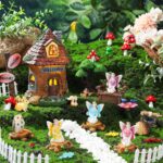 Leyndo 28 Pcs Solar House Garden Accessories Fairy Light up Fairy Figures Garden... - Image 4