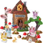 Leyndo 28 Pcs Solar House Garden Accessories Fairy Light up Fairy Figures Garden... - Image 5