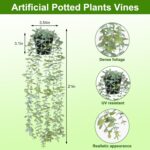 echosari Artificial Hanging Plants, Fake Potted Eucalyptus Faux Hanging Plant, F... - Image 3