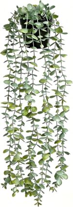 echosari Artificial Hanging Plants, Fake Potted Eucalyptus Faux Hanging Plant, F... - Image 8