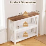 3-Tier Wood Entryway Table: 41" Narrow Console Shelf for Hallway - Farmhouse Sof... - Image 3