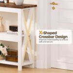 3-Tier Wood Entryway Table: 41" Narrow Console Shelf for Hallway - Farmhouse Sof... - Image 5