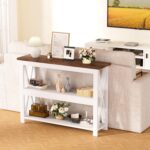 3-Tier Wood Entryway Table: 41" Narrow Console Shelf for Hallway - Farmhouse Sof... - Image 6
