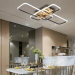 Modern LED Ceiling Lights for Living Room, Black Gold Luxury Dimmable Mirror Des... - Image 8