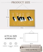 InSimSea 36x54 Extra Large Canvas Scroll Wall Art, Vintage Seven Cranes Wall Dec... - Image 4